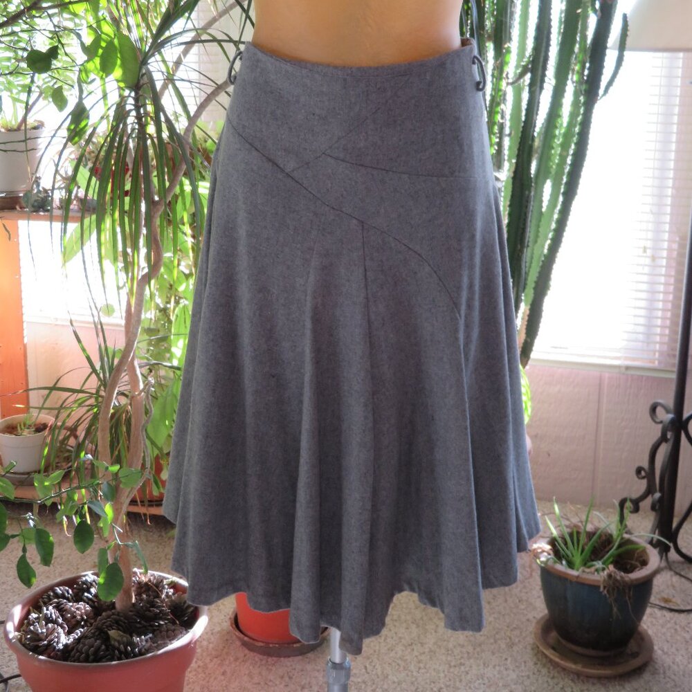 Vintage Jaloux gray wool midi skirt